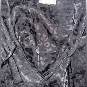 Altar'd State Black Leopard Pattern Blouse